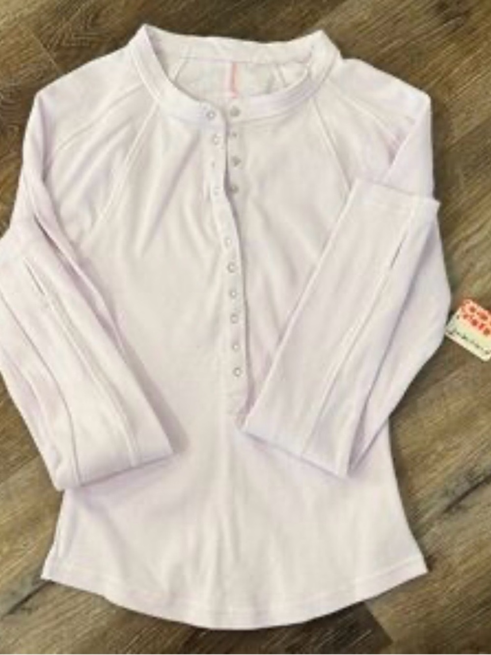 Free People women Long-Sleeve Henley Top in Light Lavender